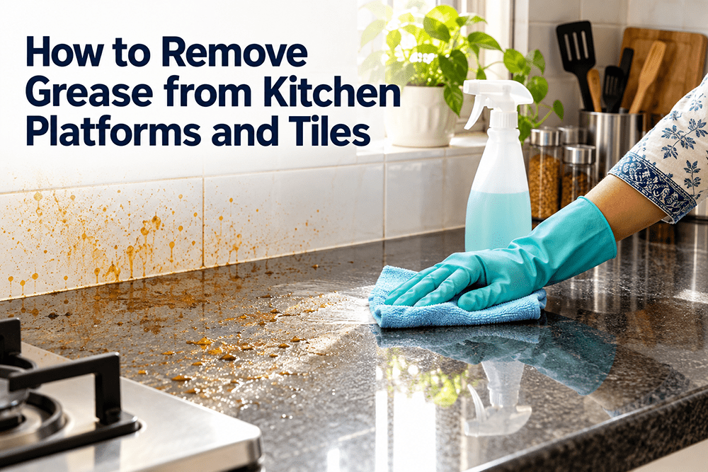 How to Remove Grease from Kitchen Platforms and Tiles